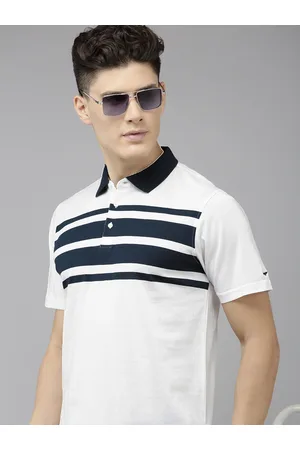 Park Avenue Striped Polo Collar Pure Cotton Slim Fit T-shirt