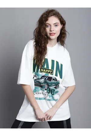 DOOR74 Women Typography Printed T-shirt