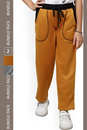 IndiWeaves Girls Pack Of 2 Mid-Rise Track Pants