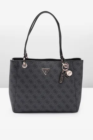 Guess Brand Logo Printed Structured Shoulder Bag