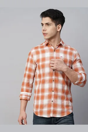 Blue Buddha Tartan Checked Spread Collar Cotton Casual Shirt
