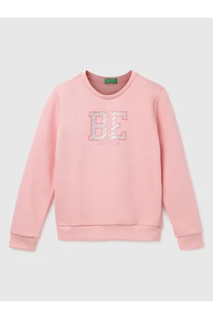Benetton Girls Pink Printed Sweatshirt