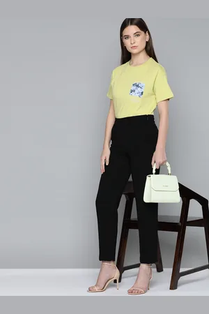 Chemistry Floral & Typography Printed Drop-Shoulder Sleeves Pure Cotton T-shirt
