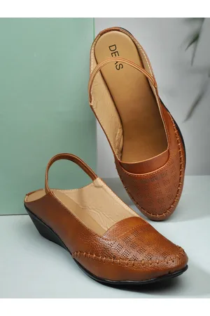 DEAS Textured Leather Mules With Backstrap