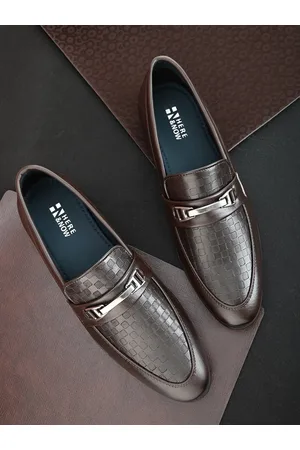 HERE&NOW Men Brown Textured Formal Loafers