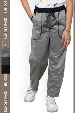 IndiWeaves Girls Pack Of 3 Mid-Rise Track Pants