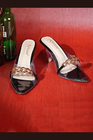 MEHNAM Embellished Open Toe Party Slim Heels