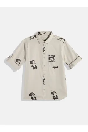 WROGN Boys Slim Fit Printed Casual Shirt