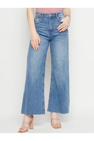 MADAME Women Mid Rise Light Fade Clean Look Cotton Jeans