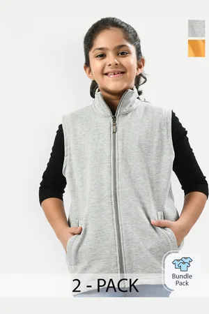 IndiWeaves Girls Pack Of 2 Fleece Lightweight Bomber Jacket