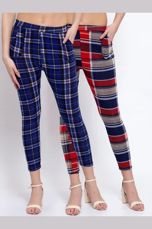 KLOTTHE Women Pack Of 2 Checked Skinny-Fit Jeggings