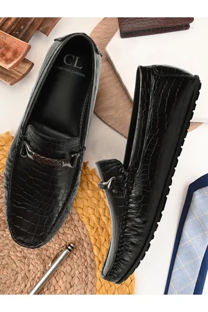 Carlton London Men Textured Lightweight Horsebit Loafers