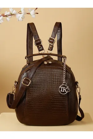 Teakwood Leathers Women Textured Small Leather Backpack