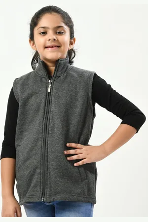 IndiWeaves Girls Fleece Lightweight Bomber Jacket