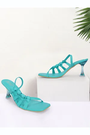 MEHNAM Knotted Open Toe Block Heels