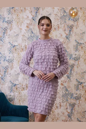 ATHENA Pink Ruffles Round Neck Top