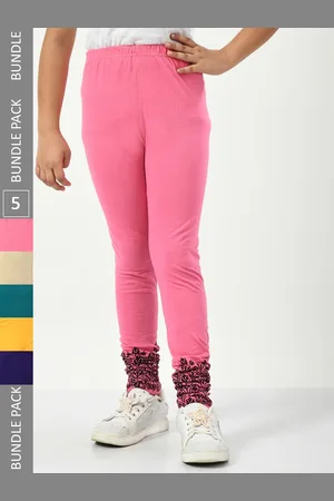 IndiWeaves Girls Pack Of 5 Printed Ankle-Length Pure Cotton Leggings