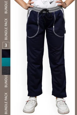IndiWeaves Girls Pack Of 3 Mid-Rise Track Pants