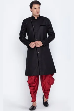 Vastramay Jute Mandarin Collar Cotton Sherwani Set