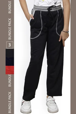IndiWeaves Girls Pack Of 3 Mid-Rise Track Pants