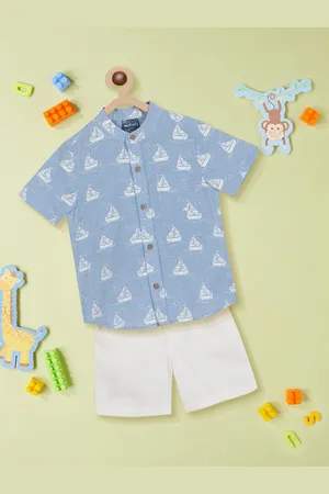 Nauti Nati Boys Printed Pure Cotton Shirt with Shorts