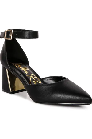 London Rag Pointed Toe Block Heel Pumps