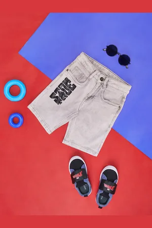 Pantaloons Boys Typography Printed Mid Rise Cotton Shorts