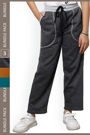 IndiWeaves Girls Pack Of 3 Mid-Rise Track Pants