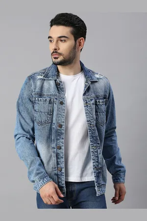 High Star Men Blue Washed Denim Jacket