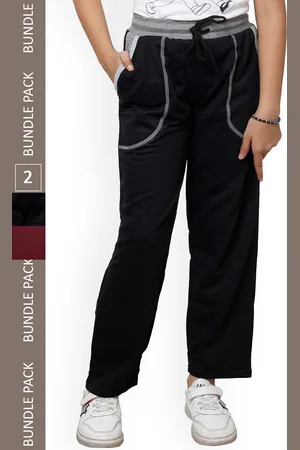 IndiWeaves Girls Pack Of 2 Mid-Rise Fleece Regular Fit Track Pants