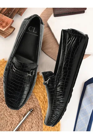 Carlton London Men Textured Lightweight Horsebit Loafers