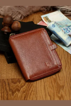LOUIS STITCH Tan Saffiano Leather Two fold Men