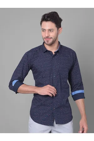Elevate Your Formal Attire with a Cobb Navy Solid Smart Fit Formal Shirt