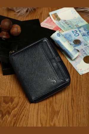 LOUIS STITCH Blue Saffiano Leather Two Fold Men