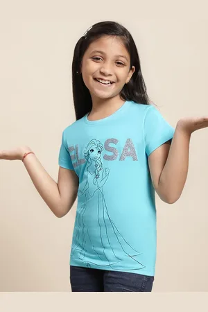 Kidsville Girls Frozen Printed Pure Cotton Tshirt