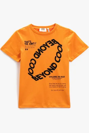 Koton Boys Typography Printed Round Neck Pure Cotton Regular T-shirt
