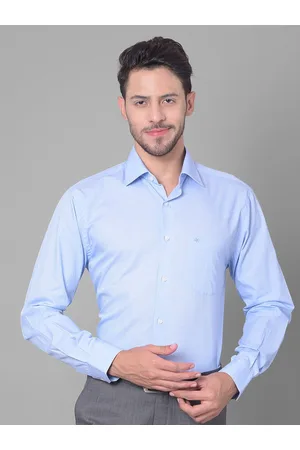 Elevate Your Formal Attire with a Cobb Navy Solid Smart Fit Formal Shirt