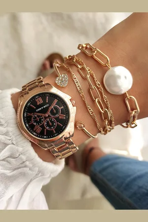 Joker & Witch Women Gold Watch Gift Set JWBS617