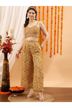 indo street Floral Printed Top & Palazzo