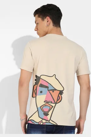 Campus Beige Graphic Printed Cotton T-shirt