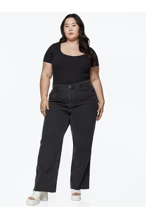 H&M Women Plus Size Curvy Fit Wide Ultra High Jeans