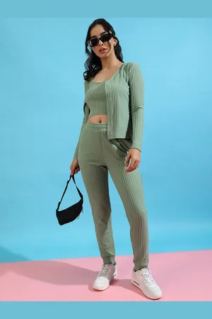 Campus Ribbed Top & Trouser With Shrug Co-Ord Set