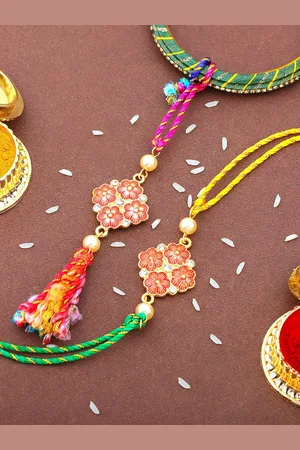 ESTELE Set Of 2 Rakhis With Roli Chawal