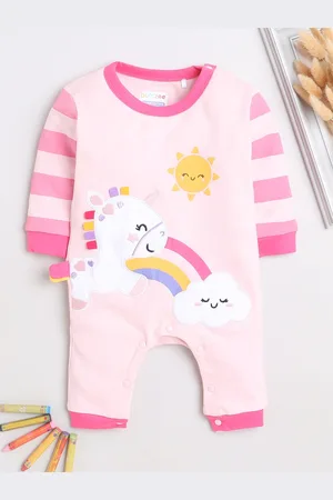 BUMZEE Infant Girls Printed Pure Cotton Romper