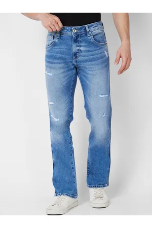 SPYKAR Men Rafter Relaxed Fit Mildly Distressed Heavy Fade Whiskers Cotton Jeans