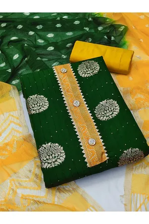 MANVAA Ethnic Motifs Printed Sequinned Unstitched Dress Material