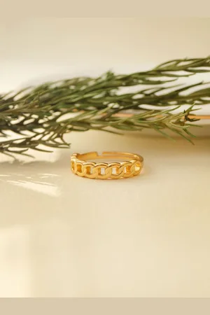 MANNASH 925 Sterling Silver 18kt Gold Plated Adjustable Finger Ring