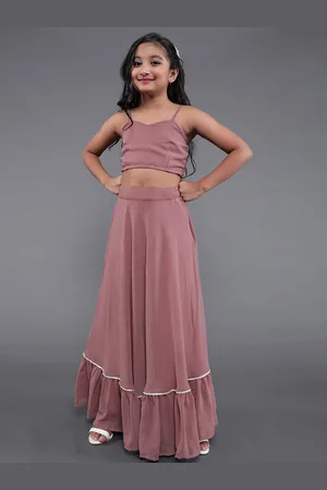 AKS Girls Thread Work Ready to Wear Lehenga Choli With Jacket