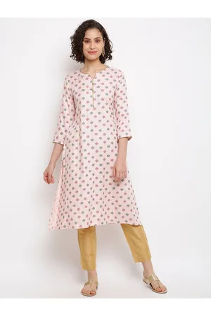 IMARA Floral Printed Gotta Patti Straight Kurta