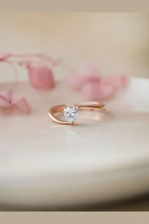 MANNASH 925 Sterling Silver 18kt Rose Gold Plated CZ-Studded Finger Ring